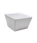 Preview: Präsent-Kartonkorb weiss Struktur glänzend klein 9x9 bzw. 11,8x11,8cm, H=7,5cm